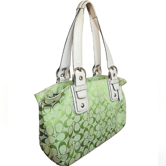 Coach Handbags - ☆SOLD: Vintage Coach Pistachio Green Monogram Shoulder Handbag☆